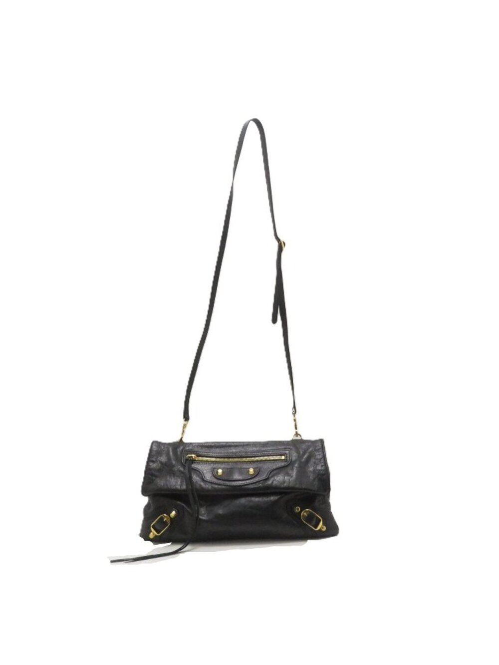 Balenciaga Classic Envelope Black Leather Shoulder Bag